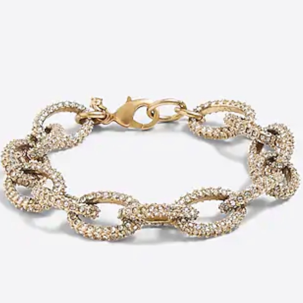 Gold and Crystal Link Bracelet